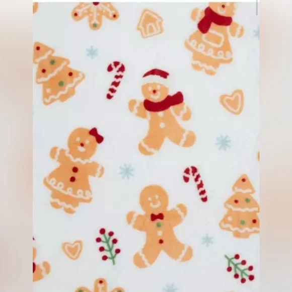 Gingerbread Cookies Throw Blanket - New - 50 x 60 - Picture 2 of 3